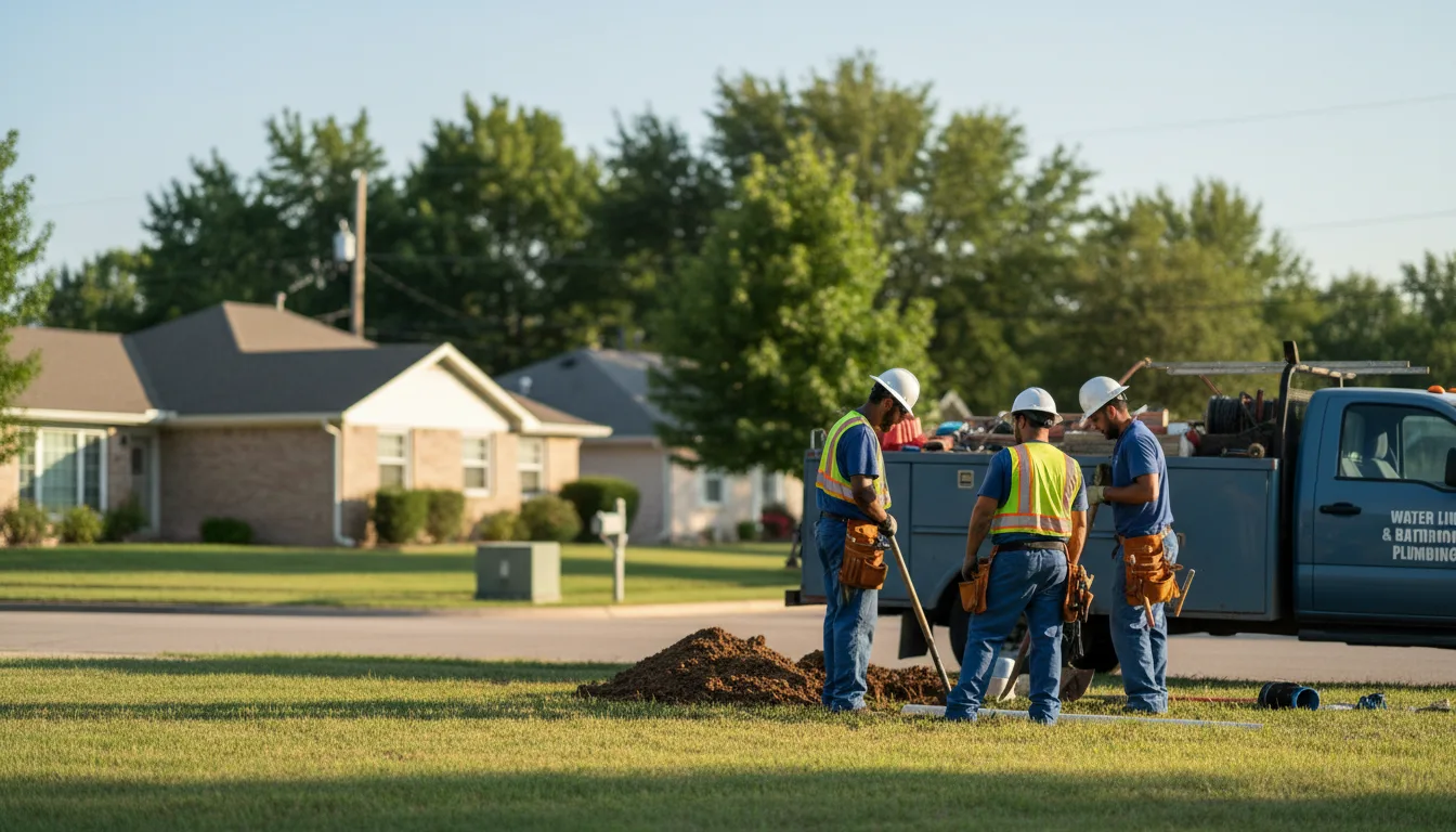 Residential water line and bathroom plumbing service in Iredell, TX
